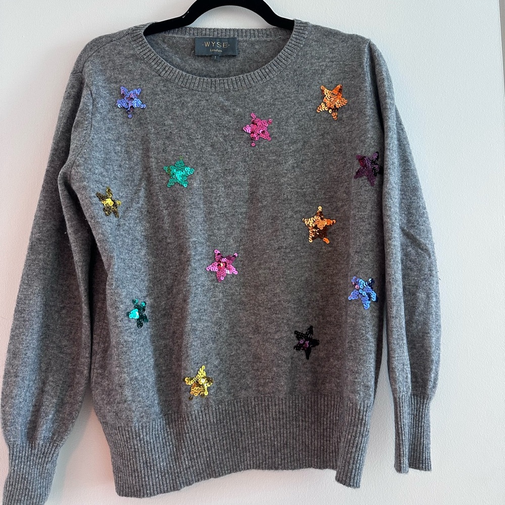 Wyse London Sweater with sequin Star Accents